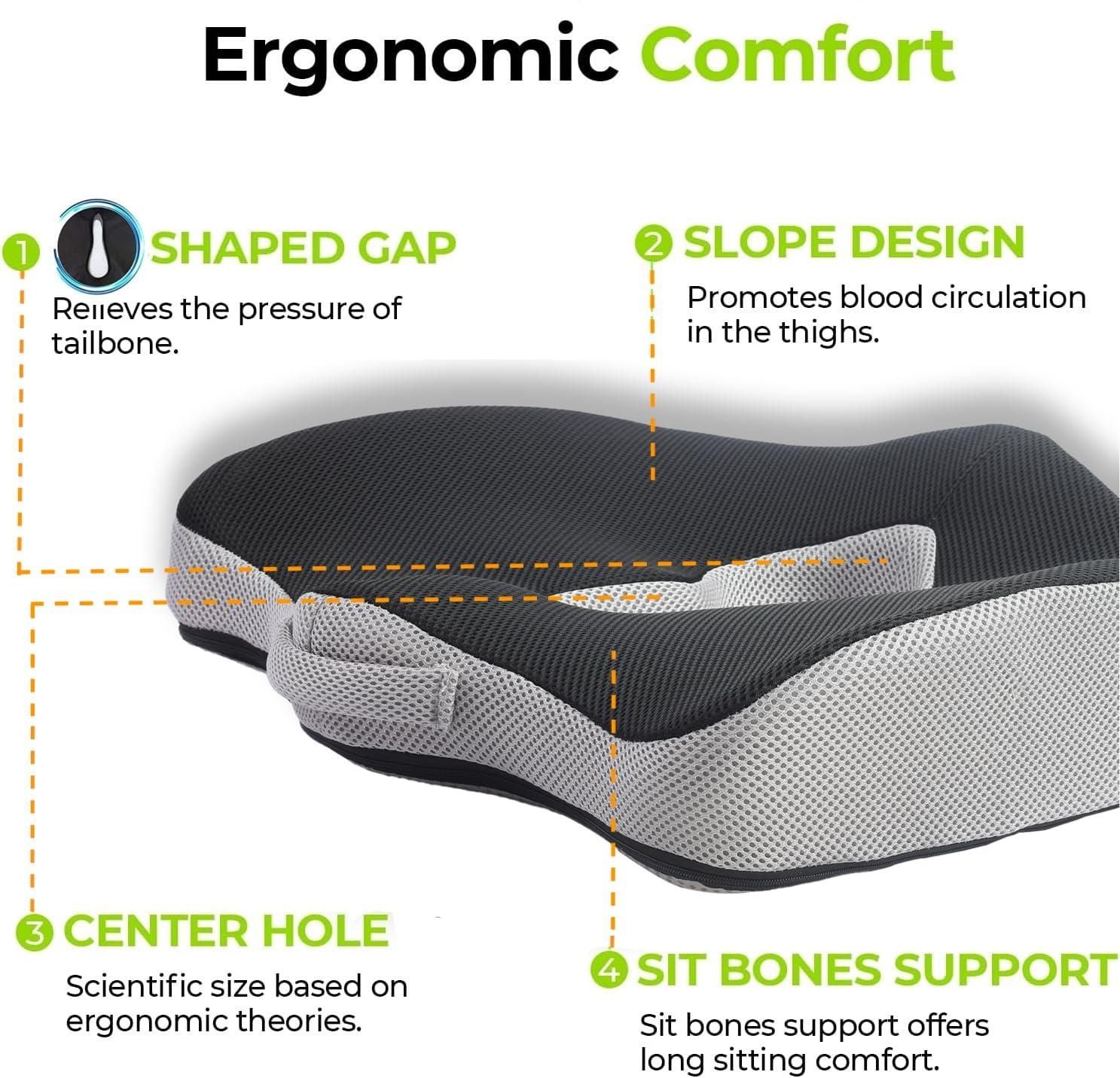 Ergonomic Memory Foam Seat Cushion